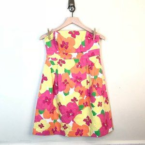 Lilly Pulitzer Strapless Dress size 4 Floral Punch Bubblegum Multi Betsey Mini